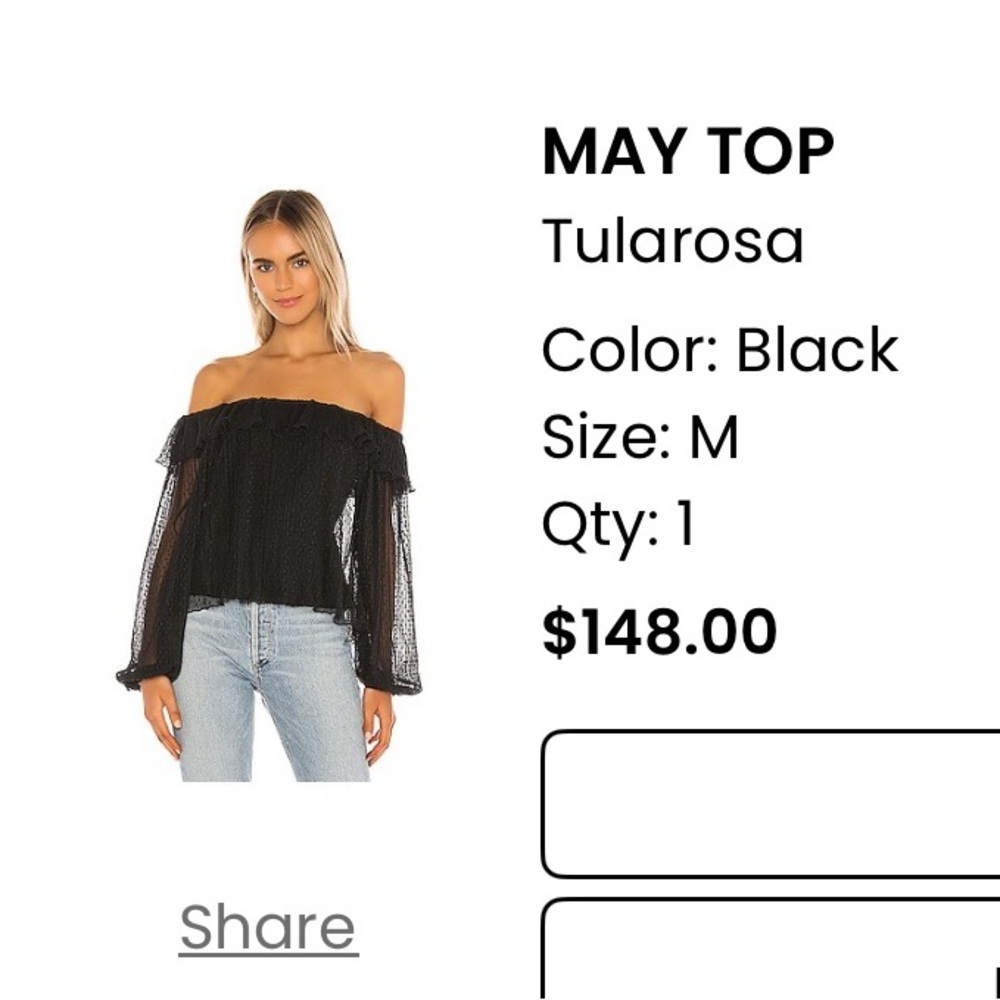 Tularosa Black Off-Shoulder Blouse